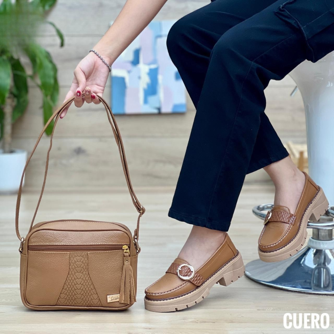 Mocasines chunky en cuero legítimo con detalle de hebilla – Estilo casual elegante
