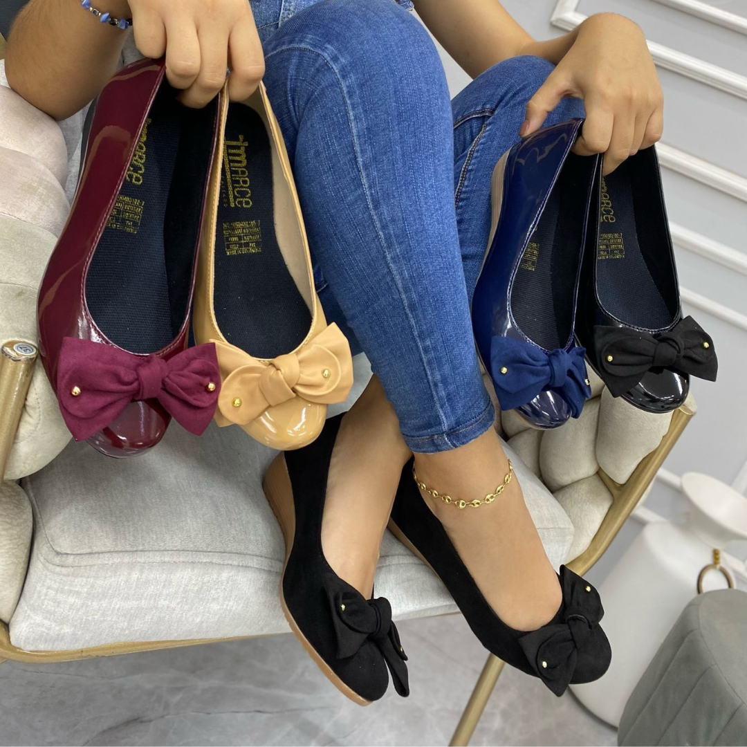 Balerinas para dama en charol y gamuza – Comodidad casual y toque femenino