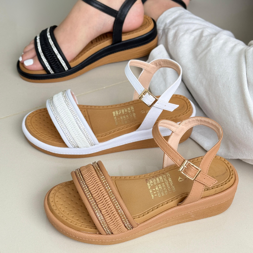 Sandalias Plataforma con Brillantes para Mujer Casual Chic – Cómodas y Elegantes