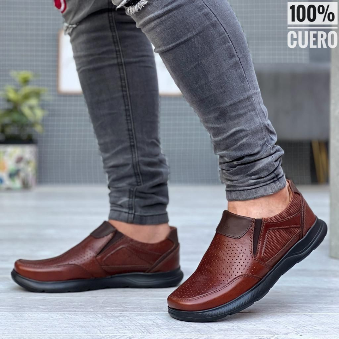 Zapatos Slip On de cuero para caballero – Comodidad y estilo casual premium