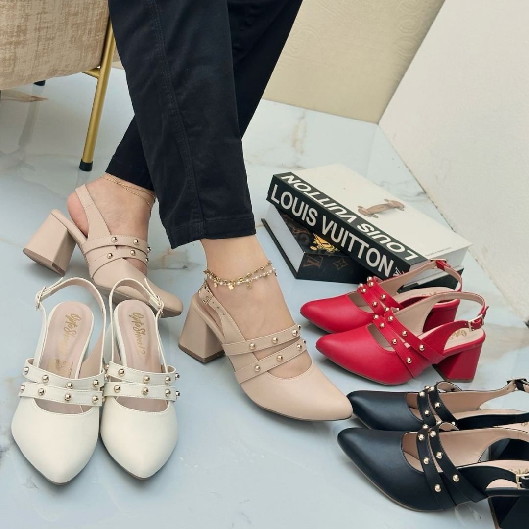 Mary Jane elegantes con tachas y tacón ancho – Estilo moderno y cómodo para dama