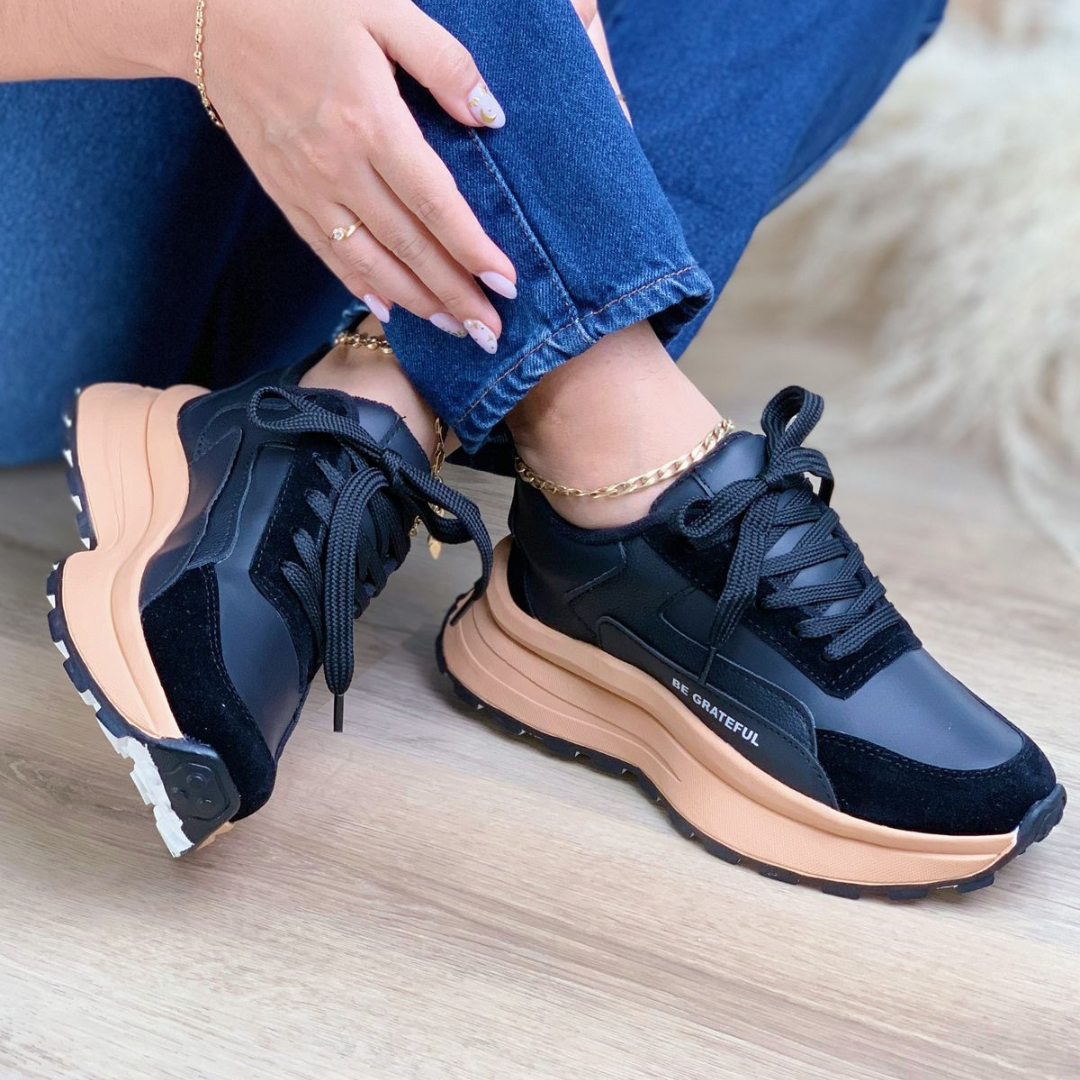 Zapatillas Urbanas "Be Grateful" para Mujer – Suela Chunky Antideslizante