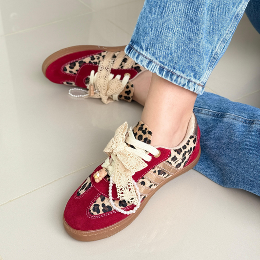 Tenis Zapatillas Urbanas Leopardo & Encaje – Estilo Boho Chic