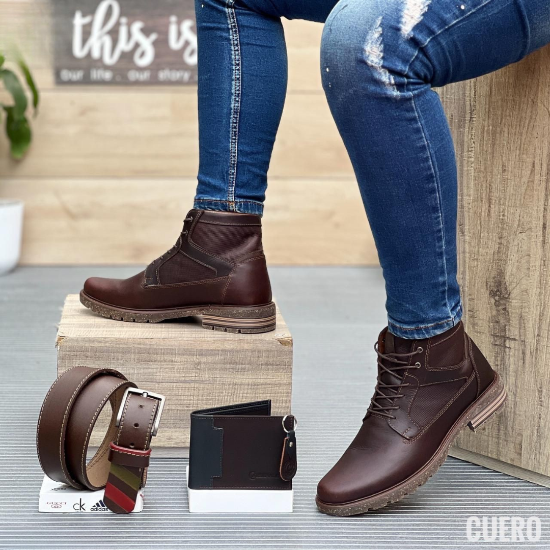 Botas urbanas de cuero para caballero – Elegancia casual y resistencia