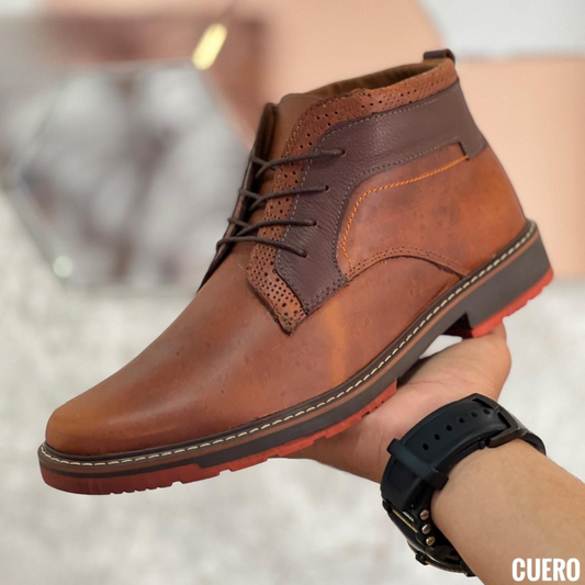 Botas de cuero casual para caballero – Estilo urbano con suela diferenciada