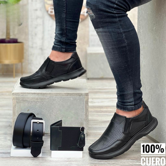 Zapatos Slip On de cuero para caballero – Comodidad y estilo casual premium