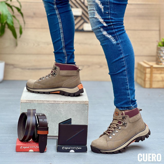 Botas outdoor de cuero para caballero – Resistencia y estilo todoterreno