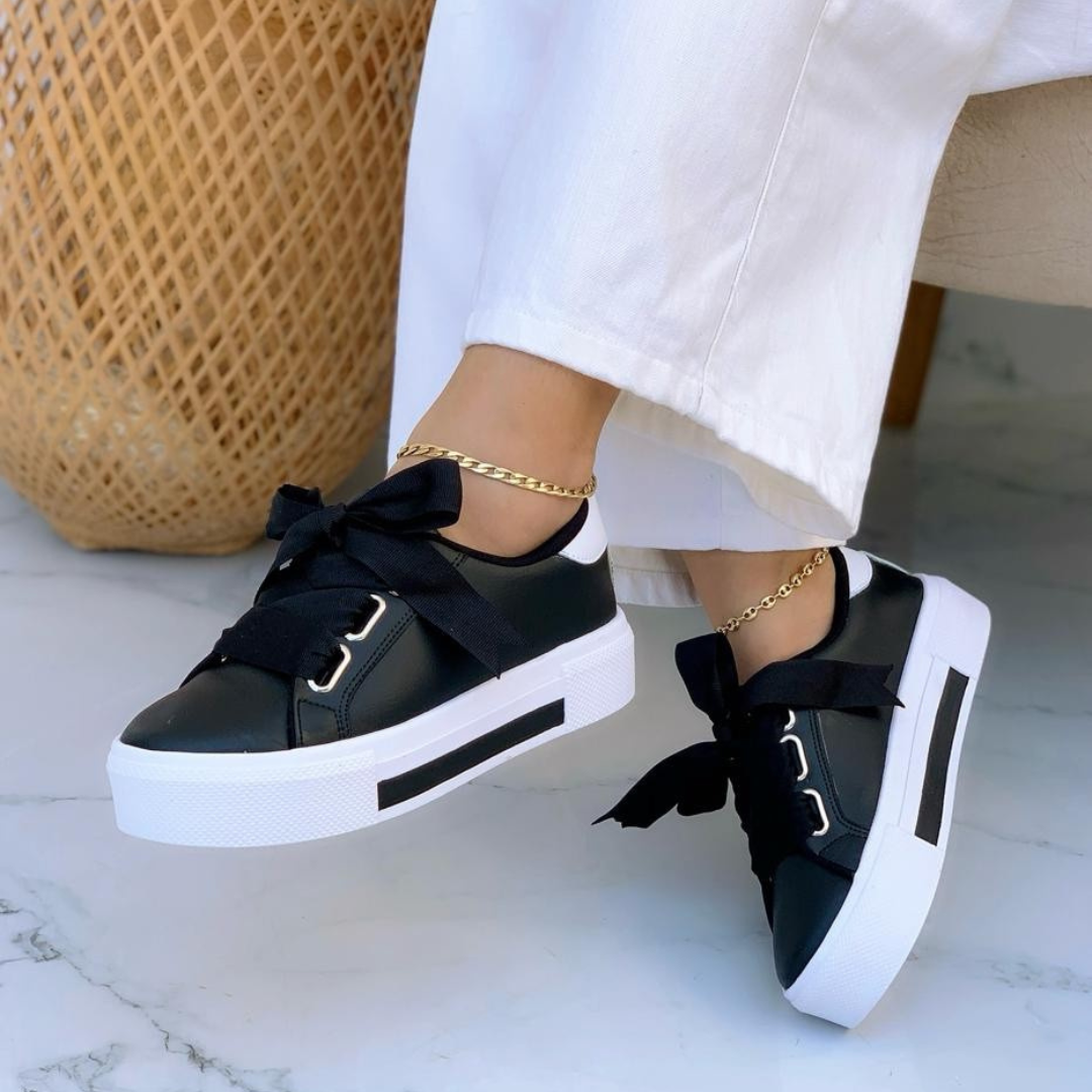 Zapatillas Urbanas Mujer con Lazo Ancho – Casual y Chic