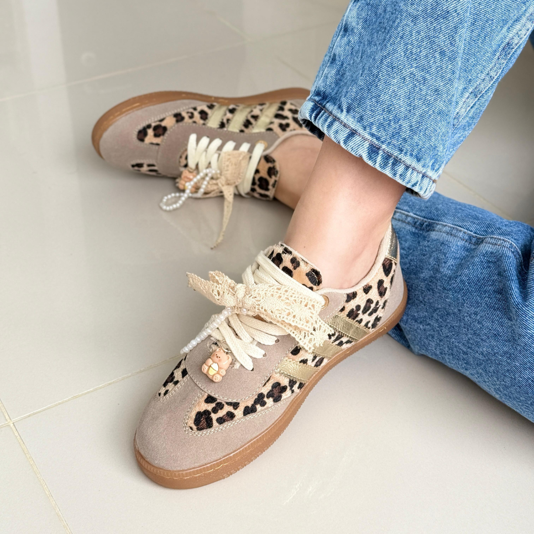 Tenis Zapatillas Urbanas Leopardo & Encaje – Estilo Boho Chic