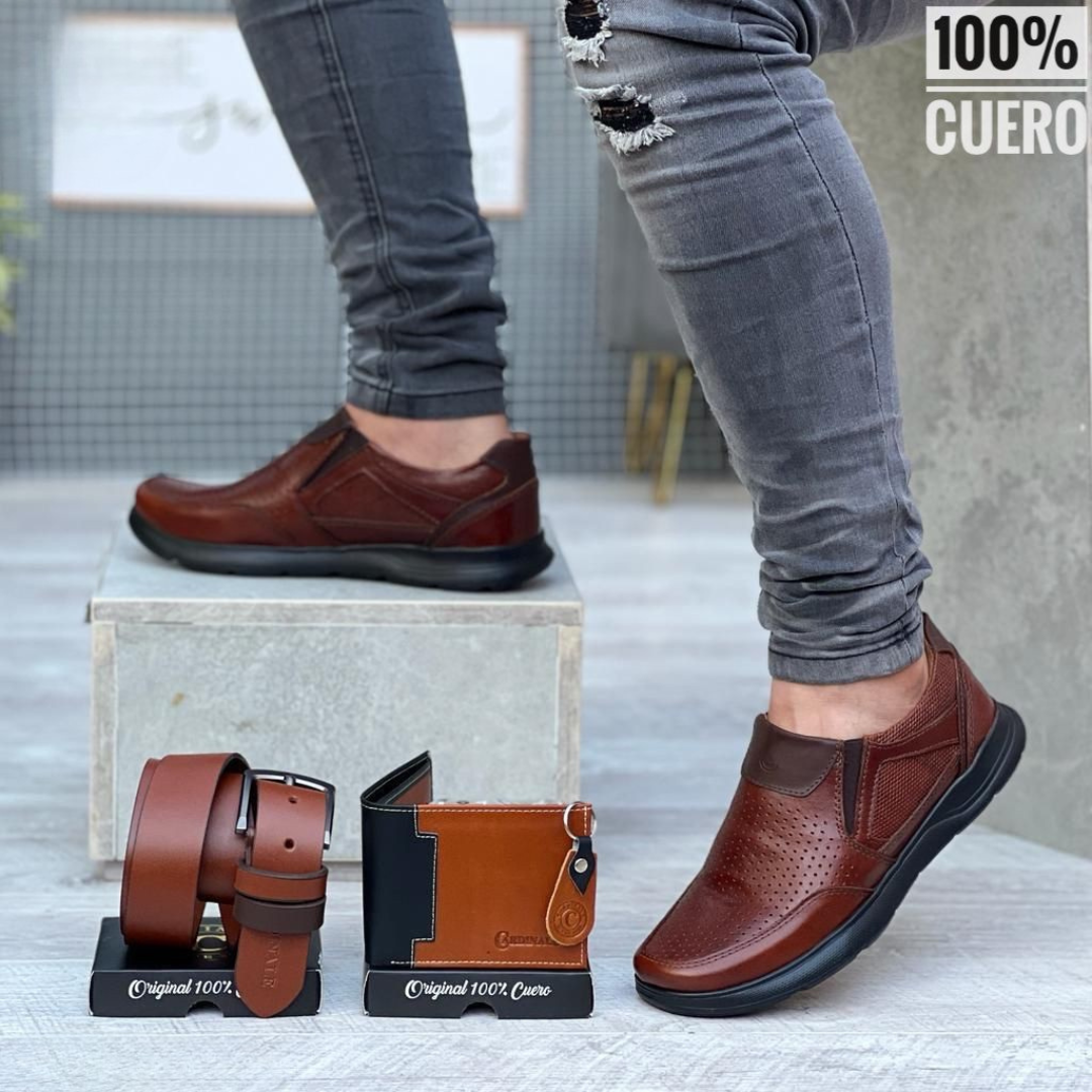 Zapatos Slip On de cuero para caballero – Comodidad y estilo casual premium