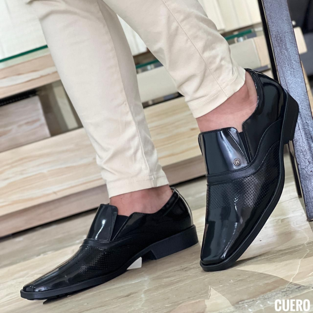 Zapatos de Vestir Hombre Cuero Brillante Negro o Marrón | Elegancia y Comodidad Premium