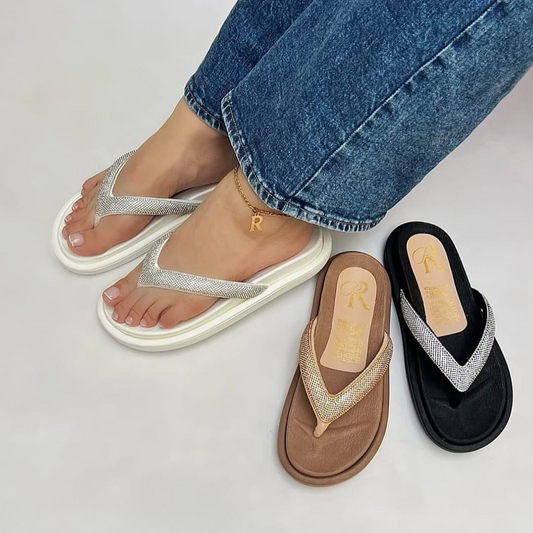 Sandalias Brillantes con Plataforma – Estilo casual chic para dama