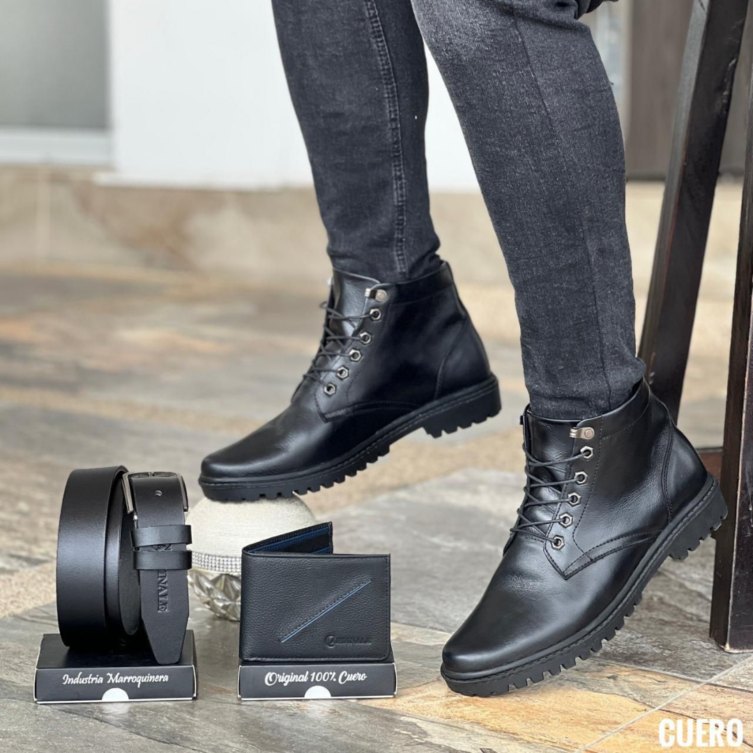 Bota Casual de Cuero para Hombre | Estilo Urbano con Suela Antideslizante