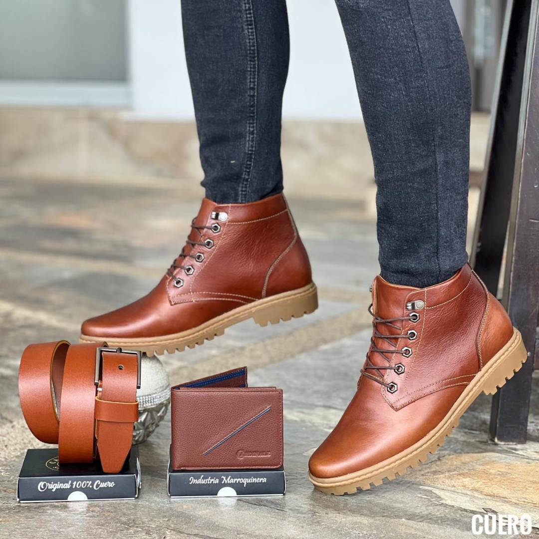 Bota Casual de Cuero para Hombre | Estilo Urbano con Suela Antideslizante
