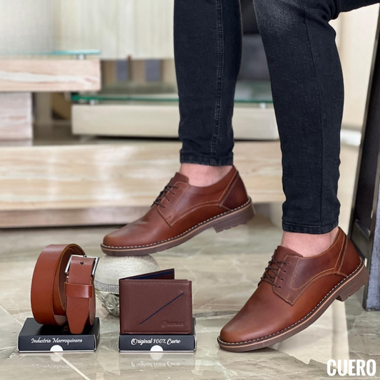 Zapatos Derby Clásicos de Cuero para Hombre - Estilo Ejecutivo Casual
