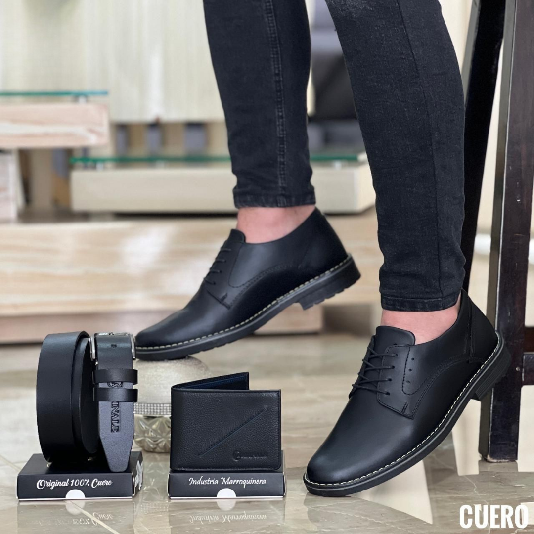 Zapatos Derby Clásicos de Cuero para Hombre - Estilo Ejecutivo Casual