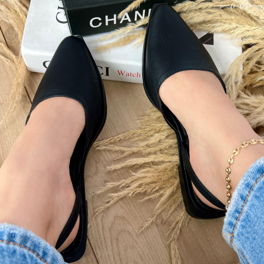 Flats Slingback de Cuero Mate – Elegancia cómoda para dama