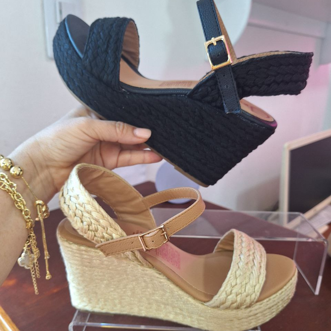 Sandalias Plataforma Yute Tropical Chelina – Hechas a Mano, Estilo Boho Chic