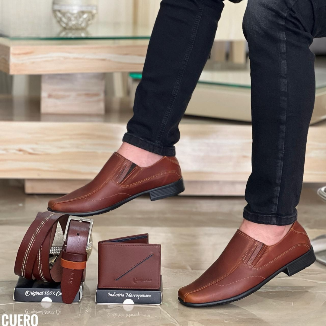 Zapatos de Cuero para Hombre Slip-On • Estilo Formal Ejecutivo | Chelina Hombre