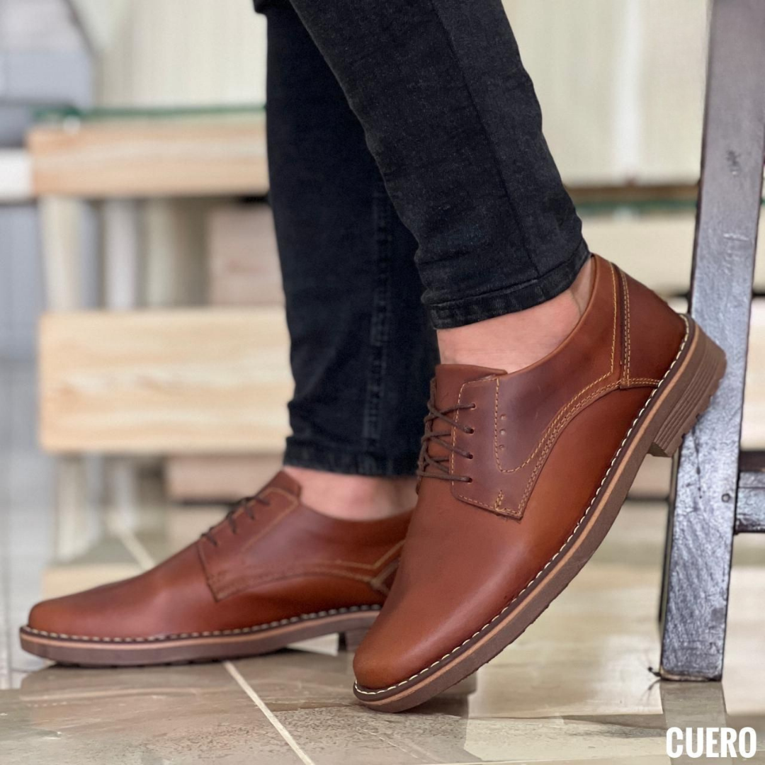 Zapatos Derby Clásicos de Cuero para Hombre - Estilo Ejecutivo Casual