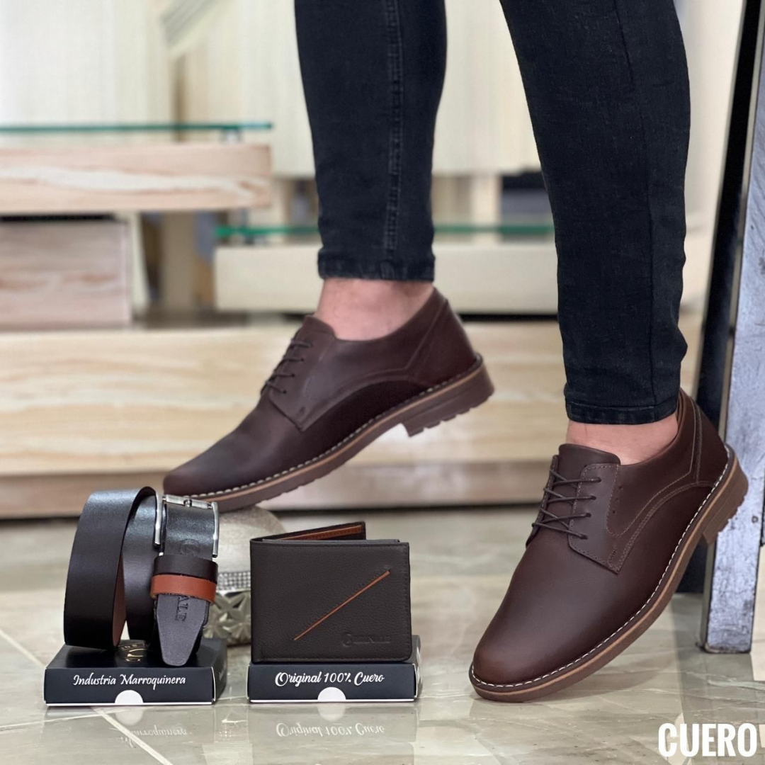 Zapatos Derby Clásicos de Cuero para Hombre - Estilo Ejecutivo Casual