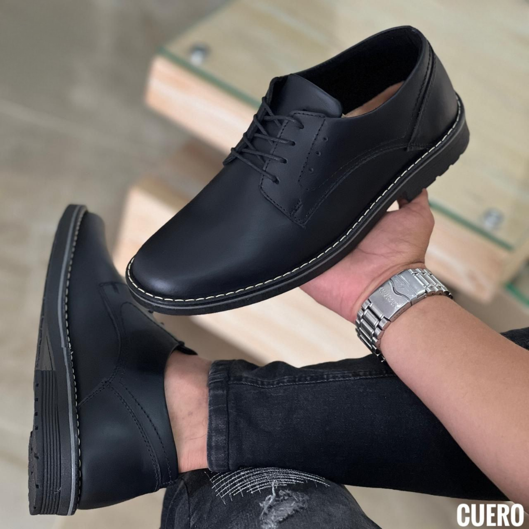 Zapatos Derby Clásicos de Cuero para Hombre - Estilo Ejecutivo Casual