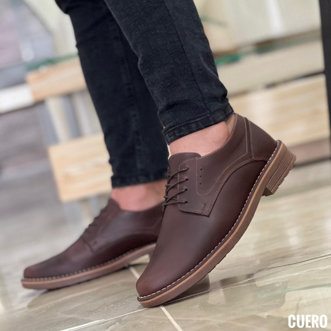 Zapatos Derby Clásicos de Cuero para Hombre - Estilo Ejecutivo Casual