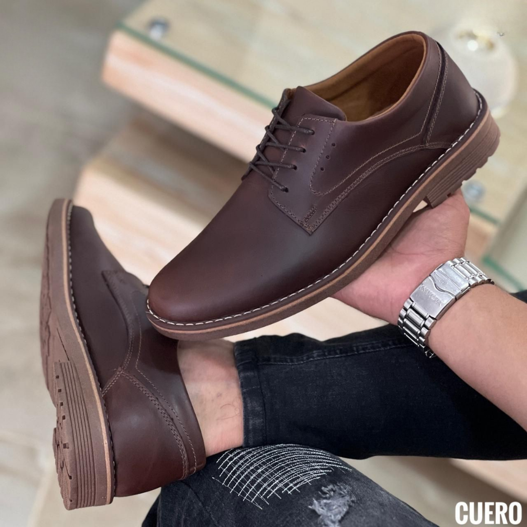 Zapatos Derby Clásicos de Cuero para Hombre - Estilo Ejecutivo Casual