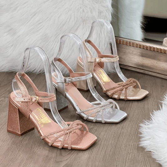 Sandalias Trenzas brillantes cruzadas