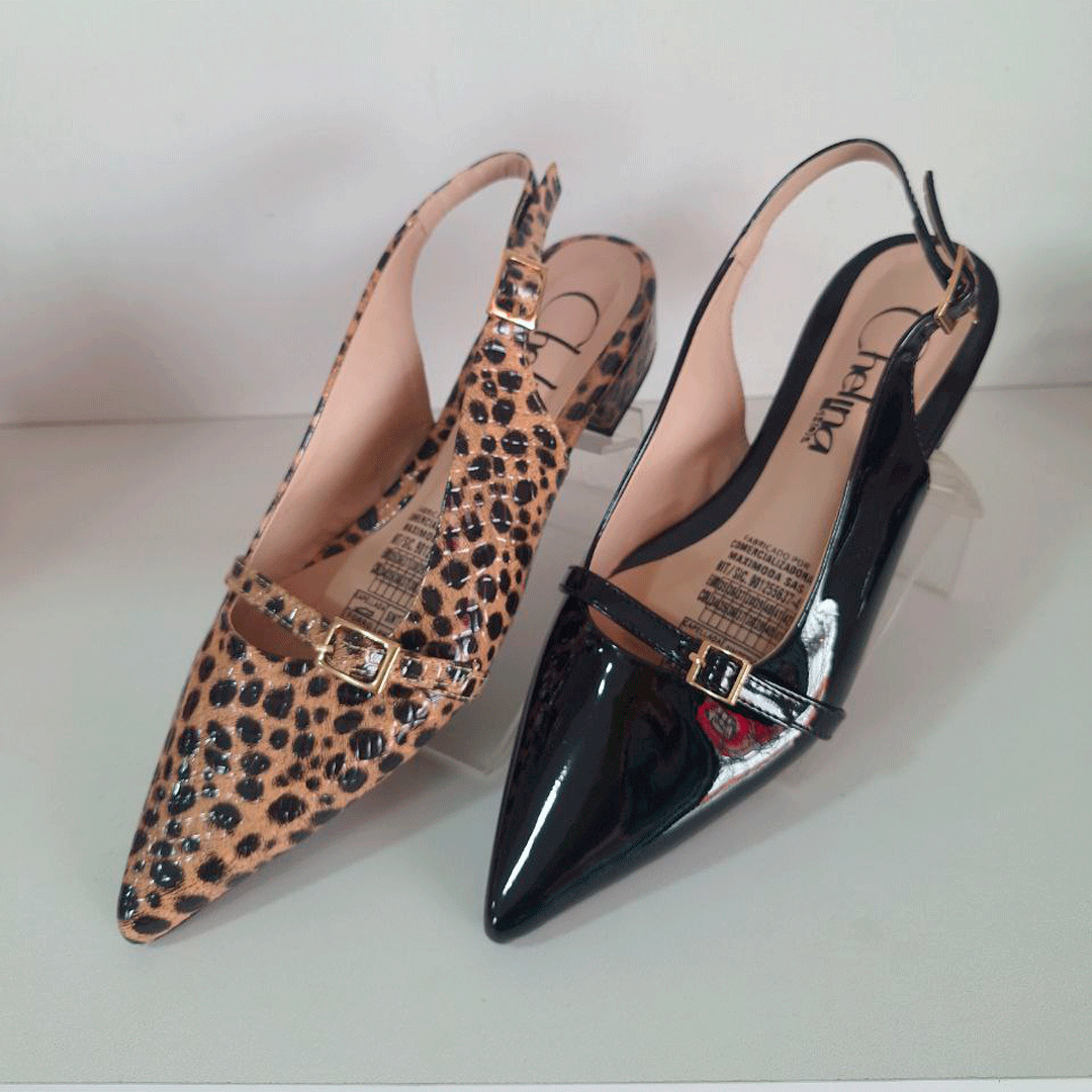 Mary Janes slingback punta fina tacón kitten
