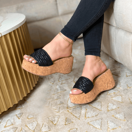 Sandalias plataforma alta con suela de corcho