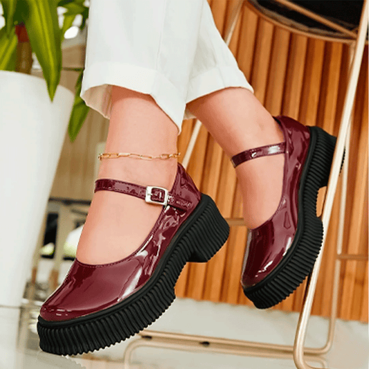 Mary Jane Chunky Brillantes LushCharm – Suela Chunk y Estilo Lacado