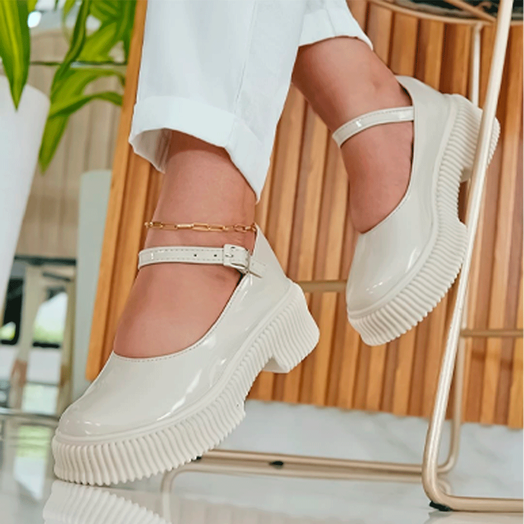 Mary Jane Chunky Brillantes LushCharm – Suela Chunk y Estilo Lacado