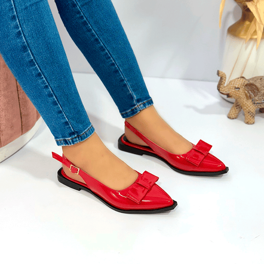 Balerinas Slingback Charol con Lazo Brillante – Chelina Shop