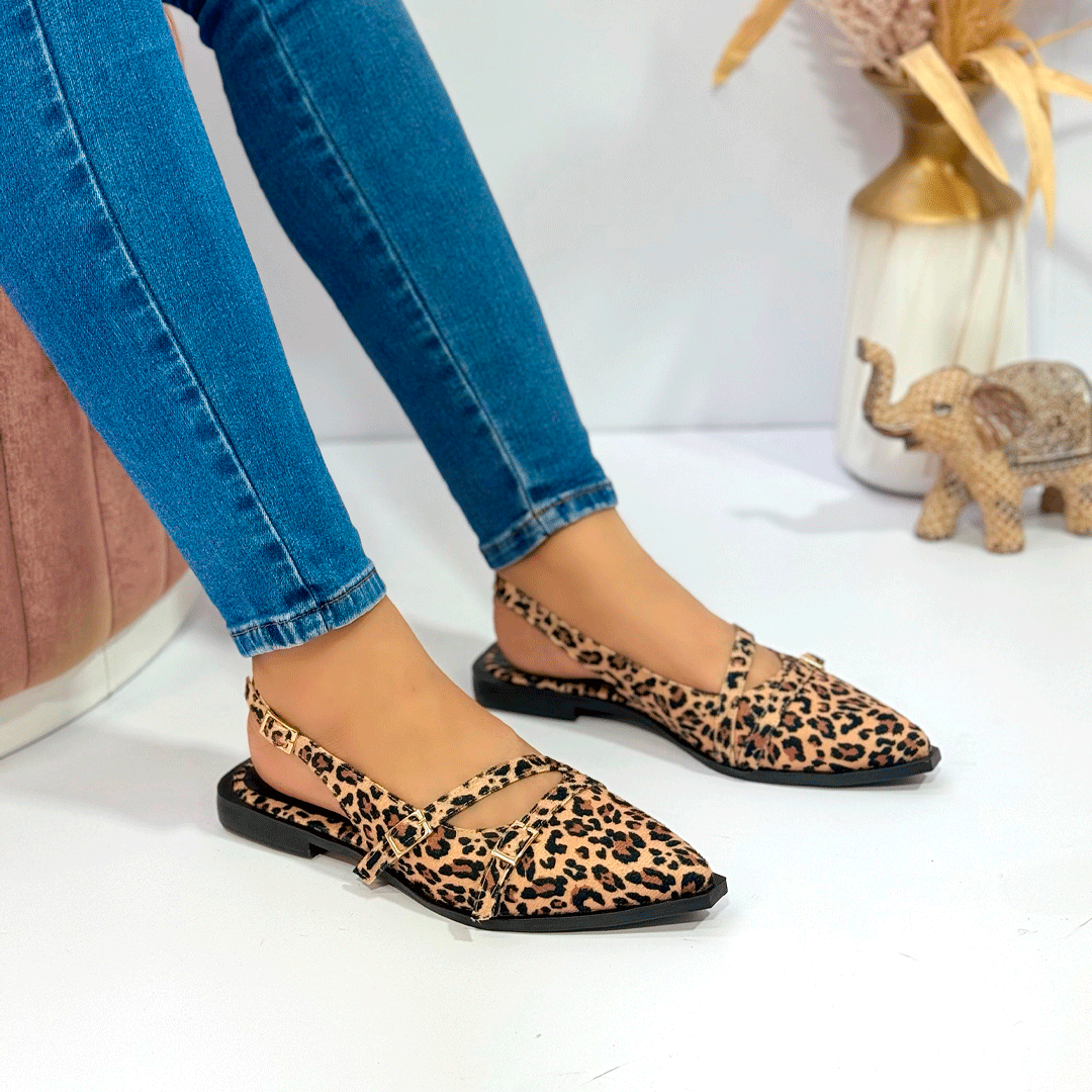 Flats Doble Tira Cruzada Slingback Punta Fina - Estilo Chic Urbano