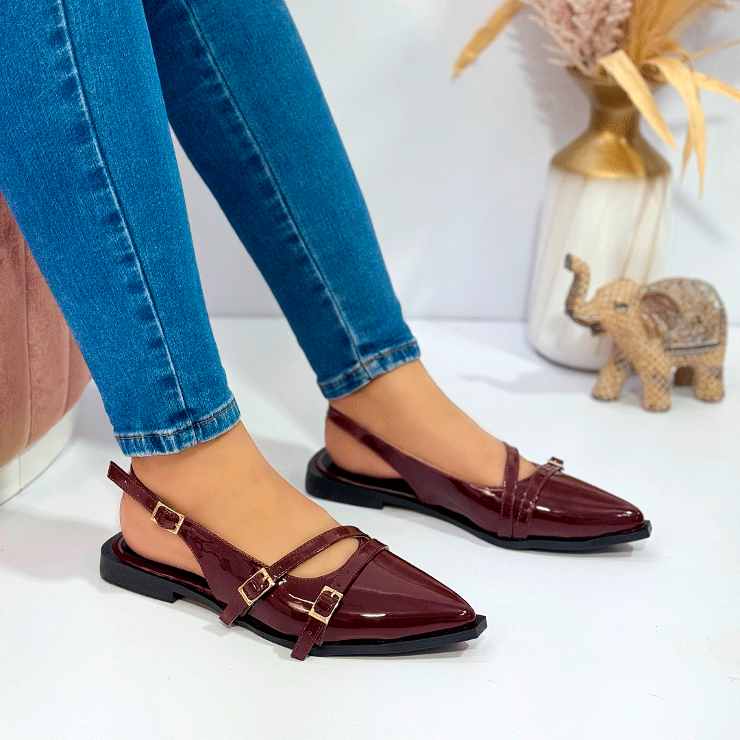 Flats Doble Tira Cruzada Slingback Punta Fina - Estilo Chic Urbano