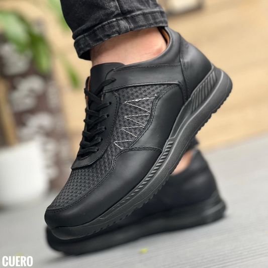 Zapatos deportivos de cuero para caballero – Estilo casual y confort premium