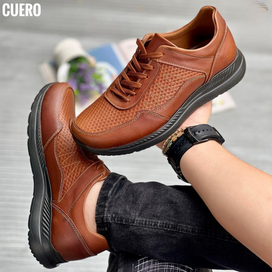 Zapatos deportivos de cuero para caballero – Estilo casual y confort premium