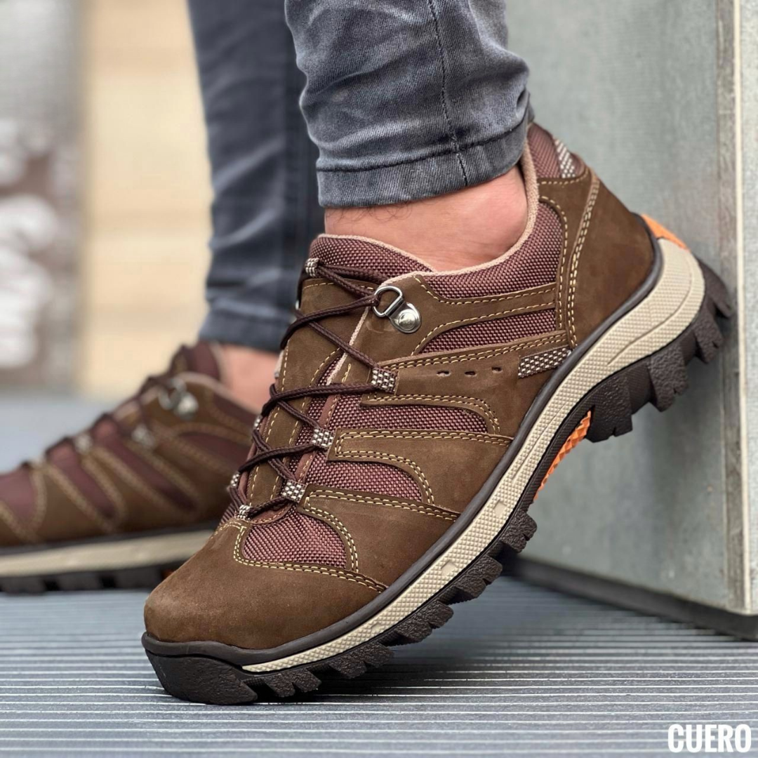 Zapatos de Trekking Hombre en Cuero - Suela Antideslizante - Estilo Outdoor