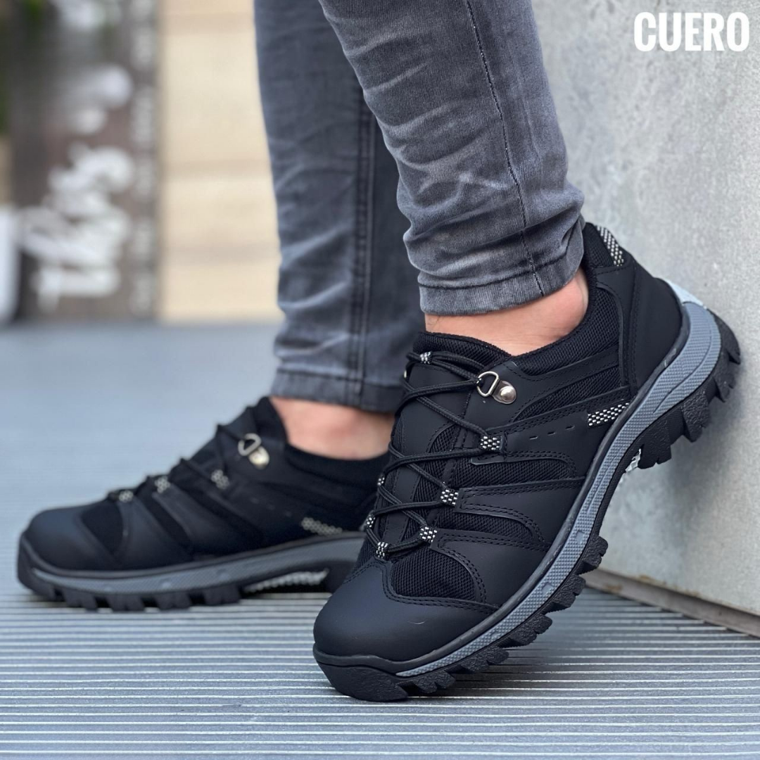 Zapatos de Trekking Hombre en Cuero - Suela Antideslizante - Estilo Outdoor