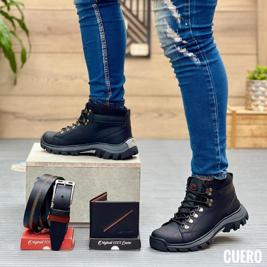 Botas outdoor de cuero para caballero – Resistencia y estilo todoterreno
