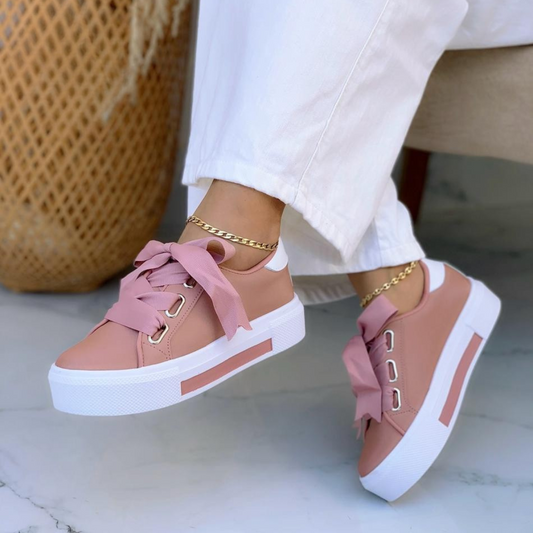 Zapatillas Urbanas Mujer con Lazo Ancho – Casual y Chic
