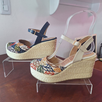 Sandalias Plataforma Yute Tropical Chelina – Hechas a Mano, Estilo Boho Chic