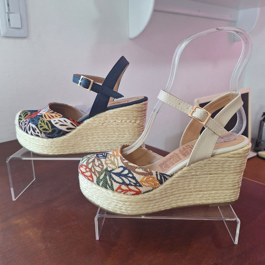 Sandalias Plataforma Yute Tropical Chelina – Hechas a Mano, Estilo Boho Chic