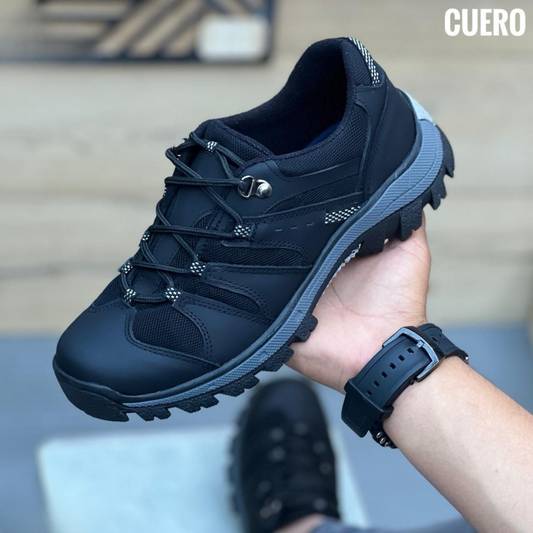 Zapatos de Trekking Hombre en Cuero - Suela Antideslizante - Estilo Outdoor
