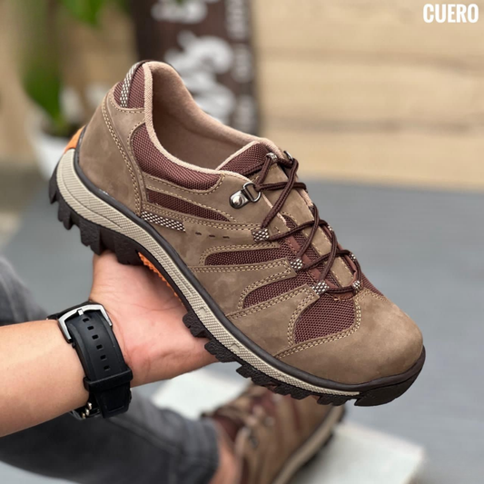 Zapatos de Trekking Hombre en Cuero - Suela Antideslizante - Estilo Outdoor