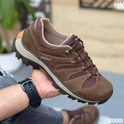 Zapatos de Trekking Hombre en Cuero - Suela Antideslizante - Estilo Outdoor