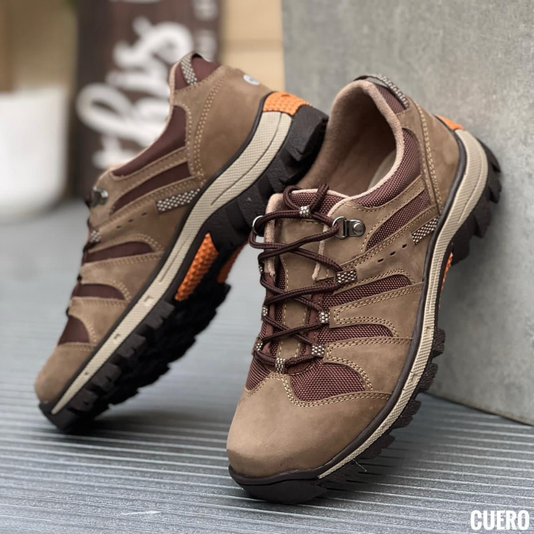 Zapatos de Trekking Hombre en Cuero - Suela Antideslizante - Estilo Outdoor