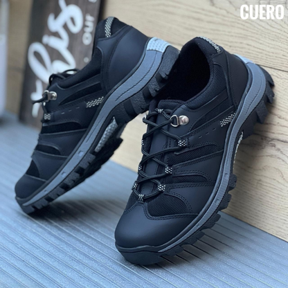 Zapatos de Trekking Hombre en Cuero - Suela Antideslizante - Estilo Outdoor