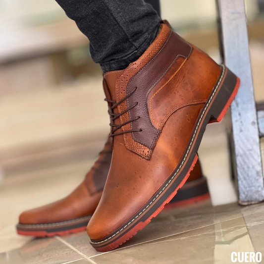 Botas de cuero casual para caballero – Estilo urbano con suela diferenciada